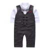 Baby Boys Romper with Bowtie Long-sleeve Gentleman Jumpsuit 3 Pcs /Sets