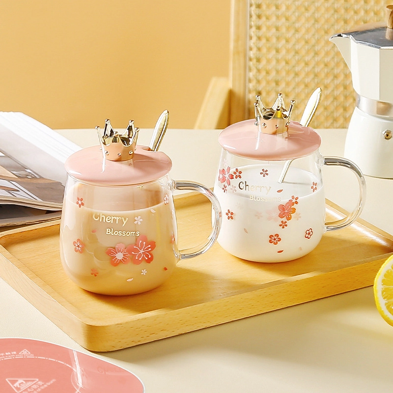 Cute Flower Glass Water Bottles 1 Set