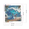 Bord De Mer Vague Fille Ronde Drill Diamond Painting-40 * 40CM
