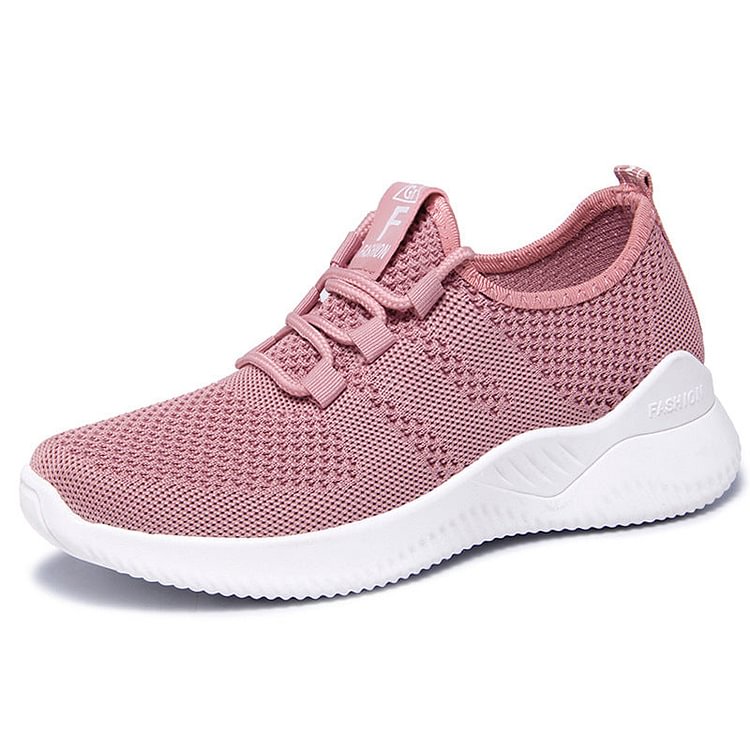 Mesh Soft Sole Round Toe Fly Knit Sneakers