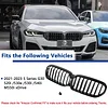 DEKEWEI G30 Grille, Single Slat Gloss Black Grill Front Kidney Grille Compatible with BMW 5 Series G30 2021 2022 2023 520i 530i 540i M550i xDrive
