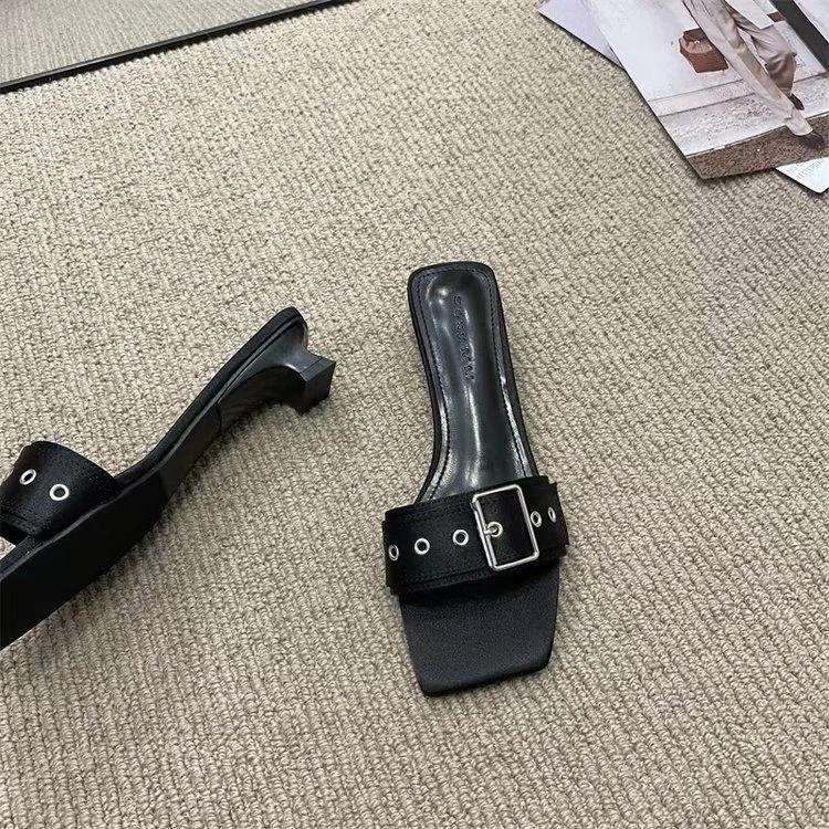 Wongn Wongn Summer New Fashion Belt Buckle One Word Type Outside Wear With Cool Drag Shaped With Slippers Female