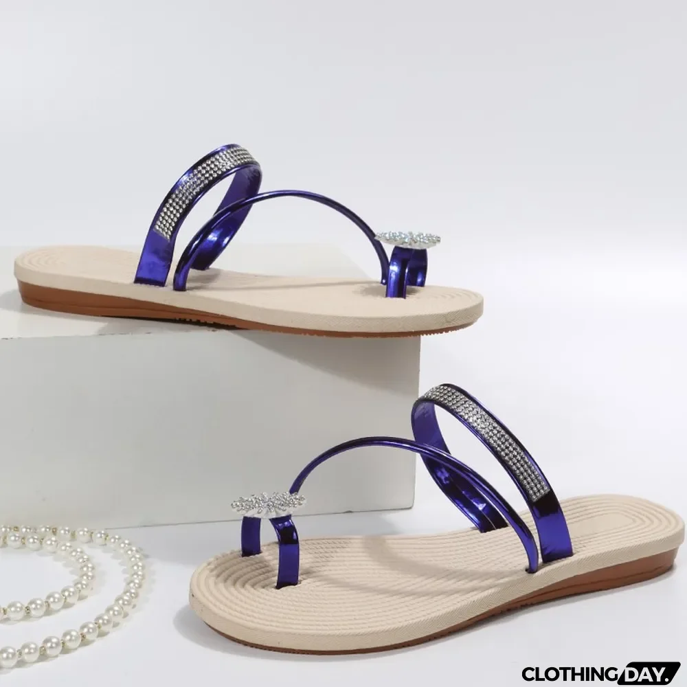 Red Fashion Casual Patchwork Rhinestone Round Comfortable Shoes