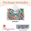 DIY Diamond Art Tissue Box Holder Butterfly PULeather Diamond Art Desktop Organizer Resin Rhinestone Storage Organizers Gem Art Home Office Decor Craft Gift for Women