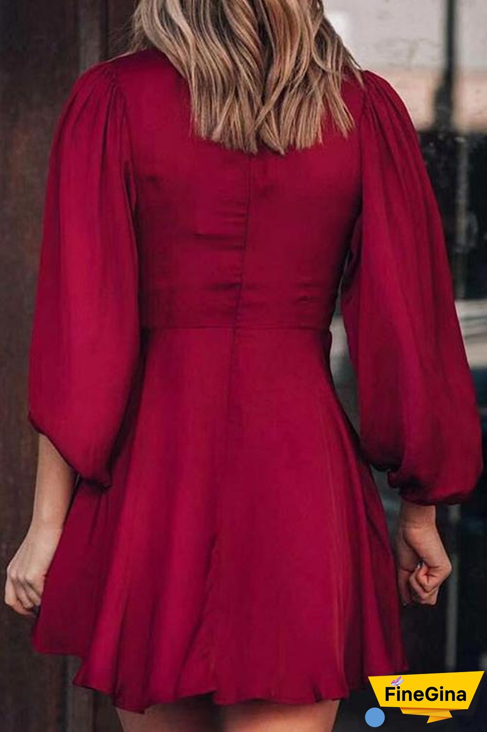 Bow Tie Deep V Neck Mini Dress