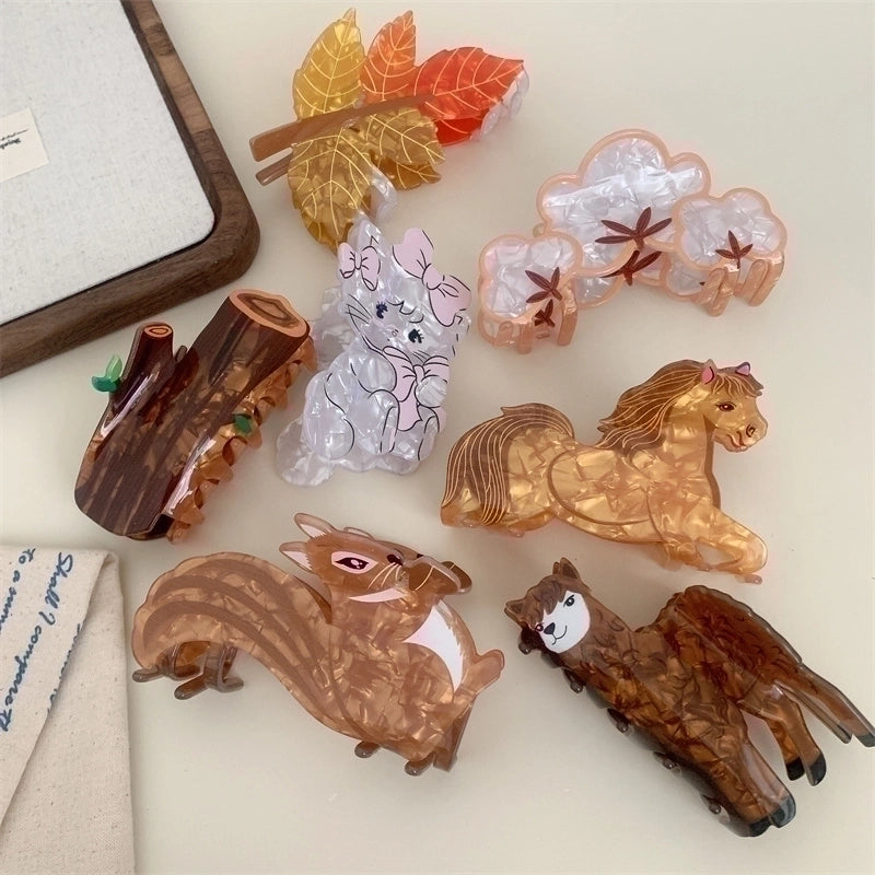 Women’s Korean Style Animal Acetic Acid Sheets Hair Claws