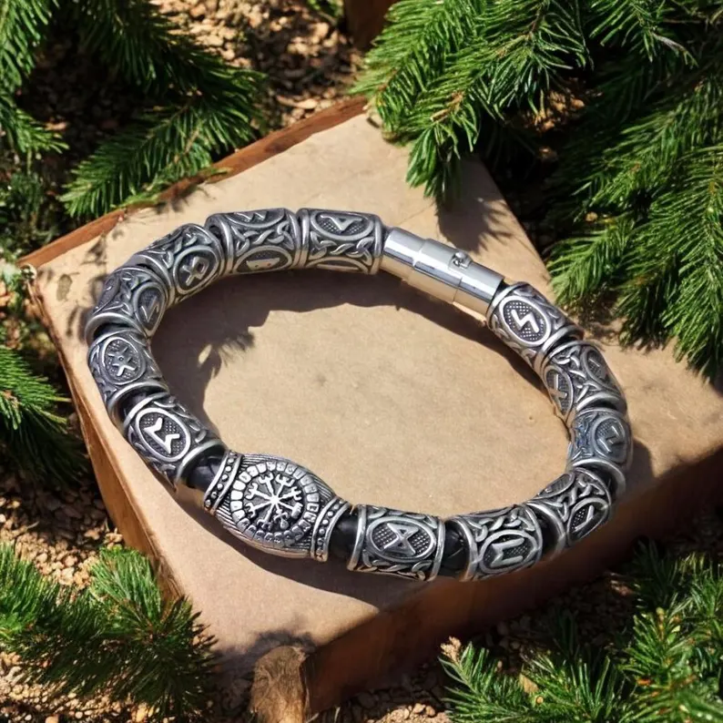 Nordic Viking Rune Bead Accessory Bracelet