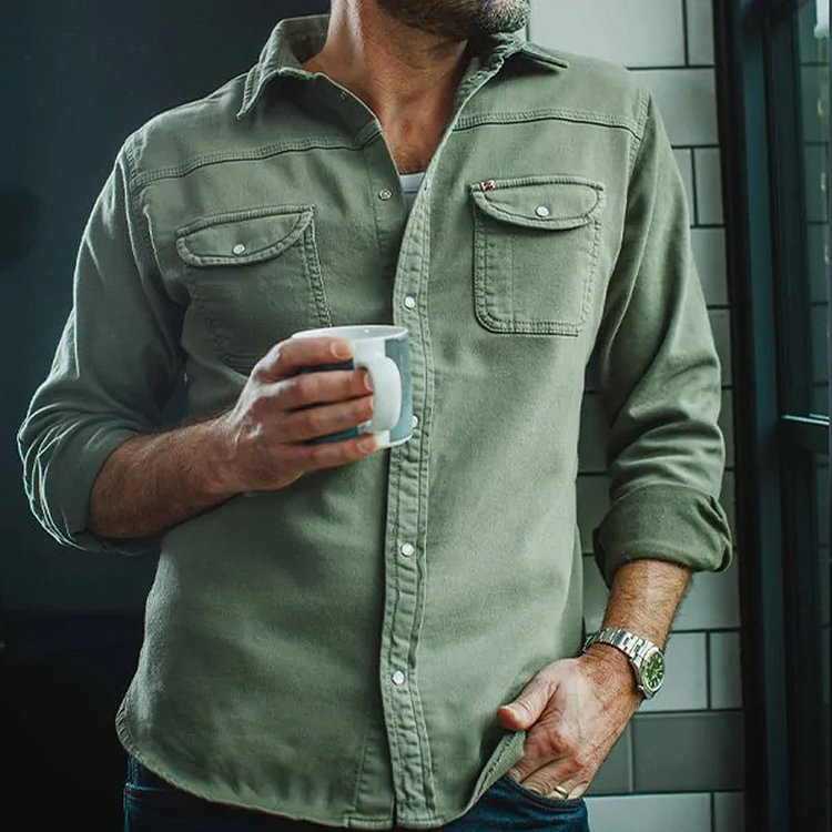 Vintage Washed Abrasion Resistant Cotton Casual Shirt