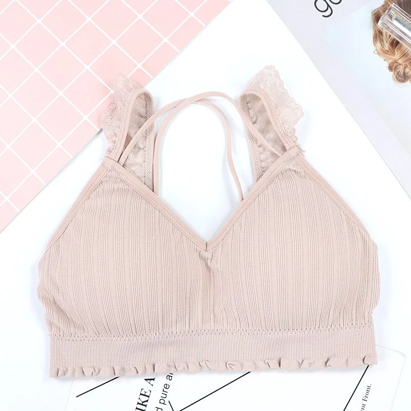 Billionm Sexy New Bra Seamless Lace Wrapped Bralette No Steel Ring Beautiful Back Sleeping Sports Bras