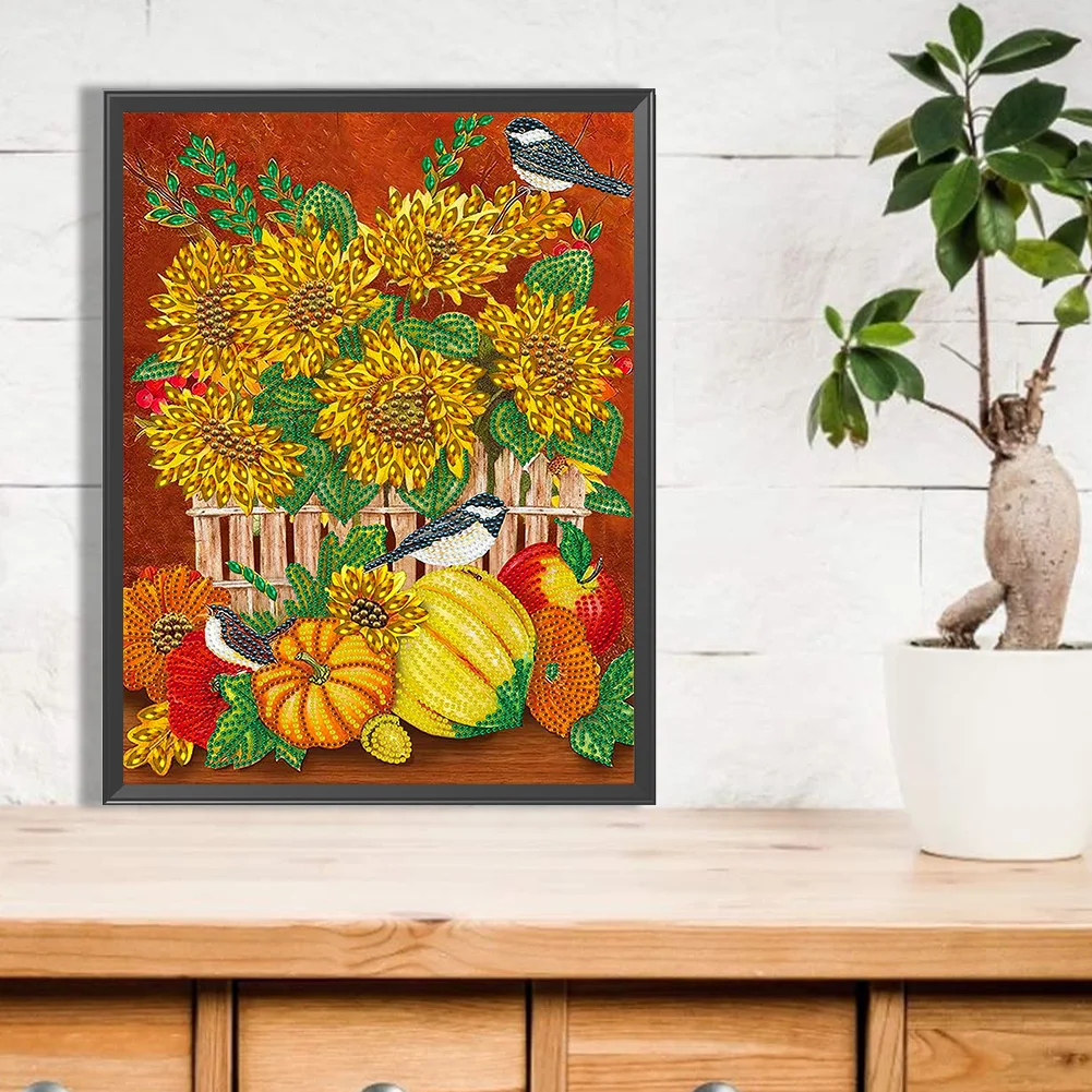 Diamond Painting - Partial Special Shaped Drill - Pumpkin Flora(Canvas|30*40cm)