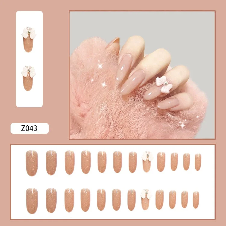 24Pcs/Set 3D Butterfly Three Dimensional Bow Bride Fresh and Elegant White Wear Remov DIY Manicure Nail Art Tools-Nail Inspo