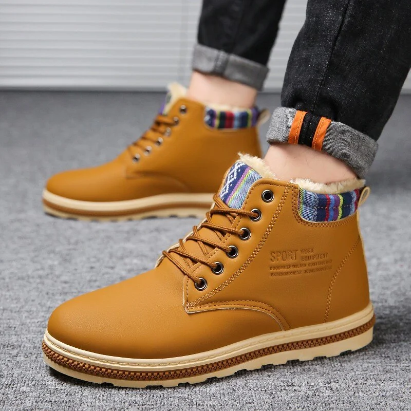 Spring Autumn Boots Men Suede Leather Unisex Style Fashion Male Work Shoes