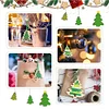 5Pcs Christmas Tree - Cross Stitch Wood Embroidery 10cm