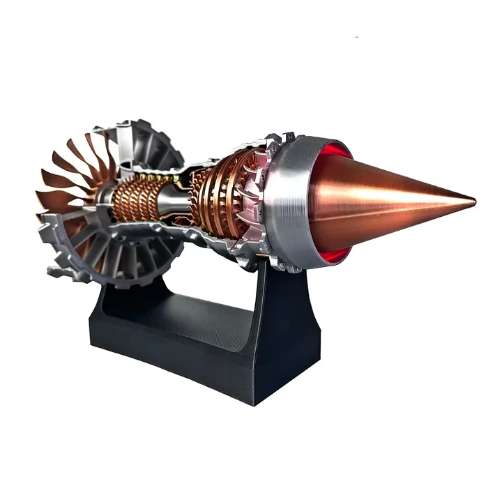 1/25 Simulation Aircraft Turbojet Engine Rotatable Model