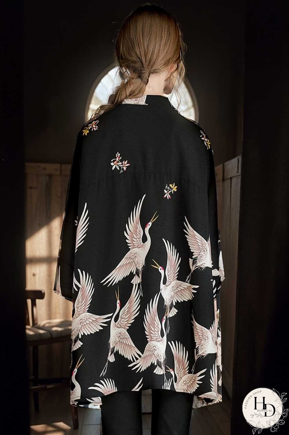 size curve blouses crane print loose oversized blouse