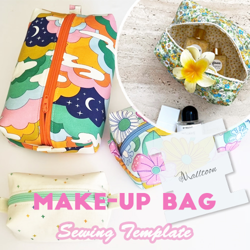 Make Up Bag Sewing Template Instructions Included