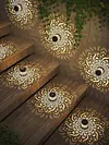 Solar Mandalas Lights Outdoor Waterproof Solar Mandalas Fence Lights Warm White Back Porch Decor for Patio Front Door Yard Deck Stair