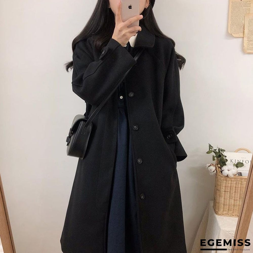 Autumn and Winter Black Long Coat Thickening | EGEMISS