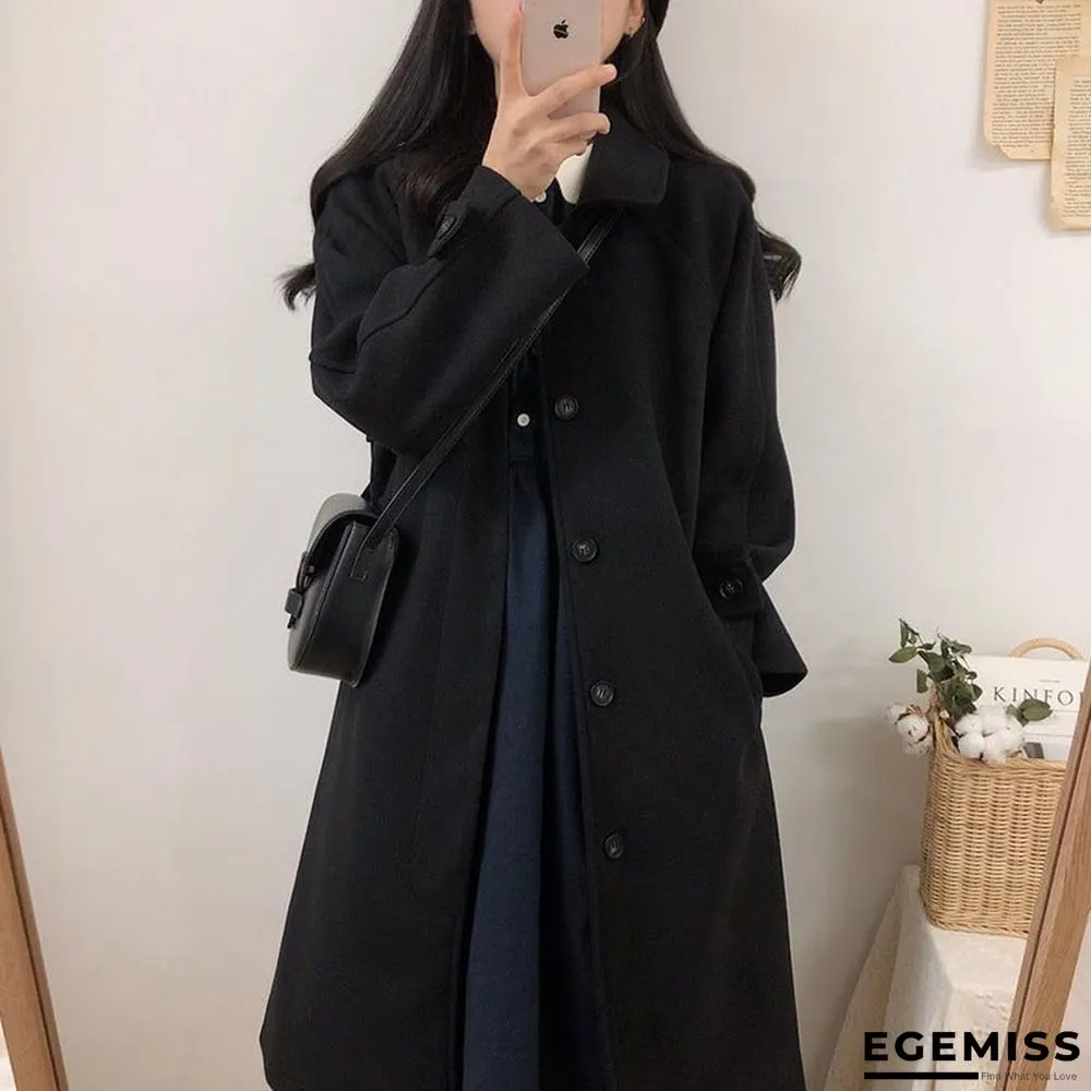 Autumn and Winter Black Long Coat Thickening | EGEMISS
