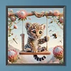 5D DIY Full Round Drill Diamond Painting Leopard Kit Home Decor Art Craft40x40cm