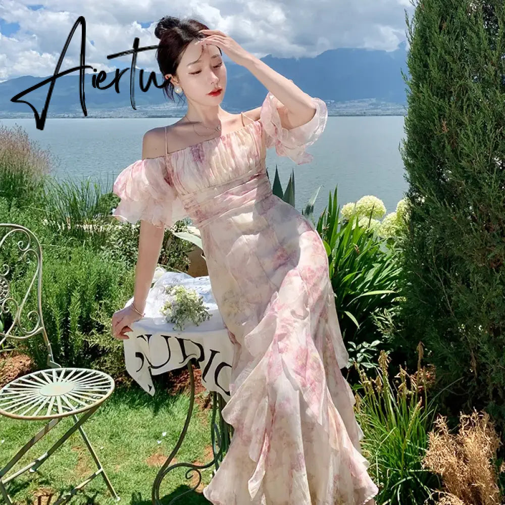 Aiertu Hstar Summer New Women Fashion Elegant Midi Dresses  Female Casual A-Line Evening Party Vestdios Clothes traf robe Aiertu