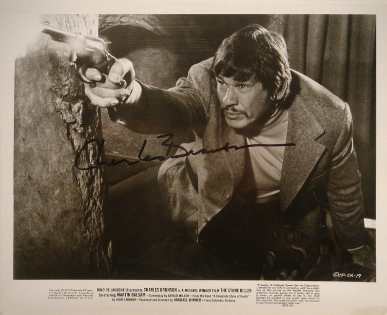 CHARLES BRONSON SIGNED Photo Poster painting The Stone Killer The Dirty Dozen Death Wish Murphys Law wcoa