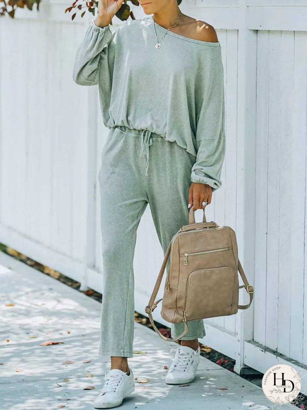 Boat Neck Casual Jersey Two Piece Sets