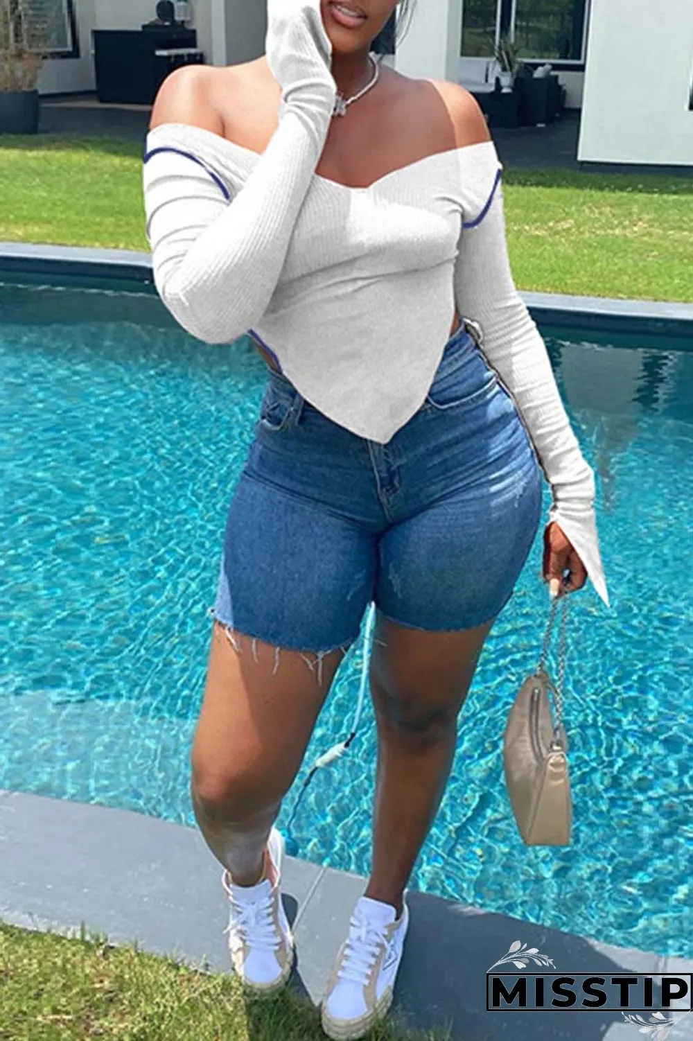 Orange Sexy Casual Solid Backless V Neck Tops