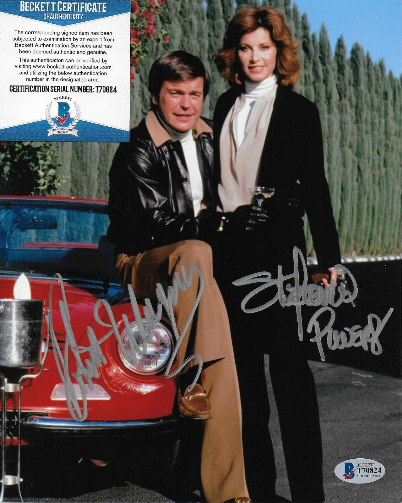 Robert Wagner & Stefanie Powers Original Autographed 8X10 Photo Poster painting w/Beckett COA 4