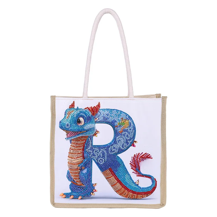 5D DIY Diamond Painting Handbag Dinosaur Tote Bag for Woman Art Storage Bags
