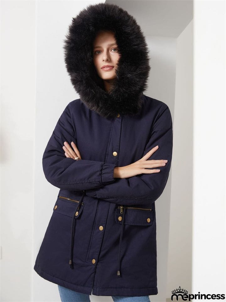 Women's Fleece Hooded Extra Warm Thicken Parka Coats