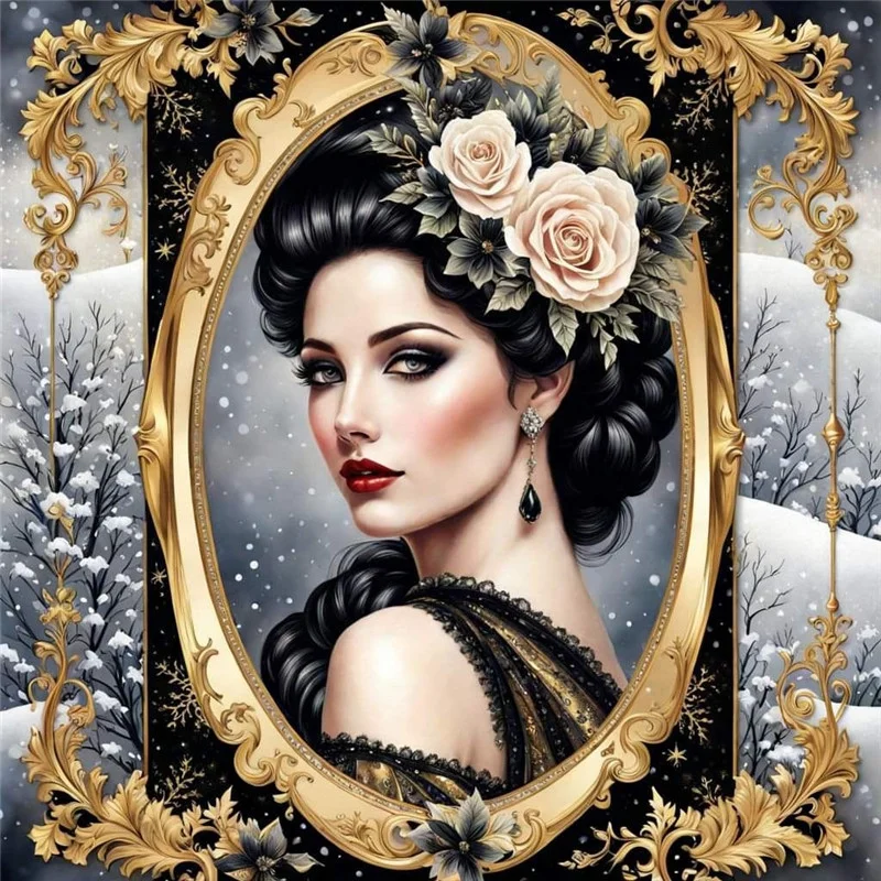 Diamond Painting - Full Round Drill - Noble Woman(Canvas|30*30cm)
