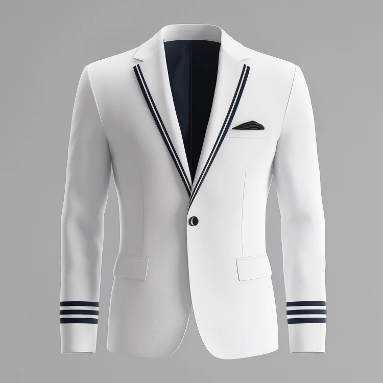 Okaywear Navy Striped Single-Breasted Blazer Okaywear