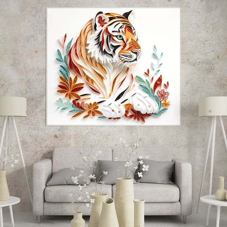 Paper Filigree painting Kit - Northeast Tiger