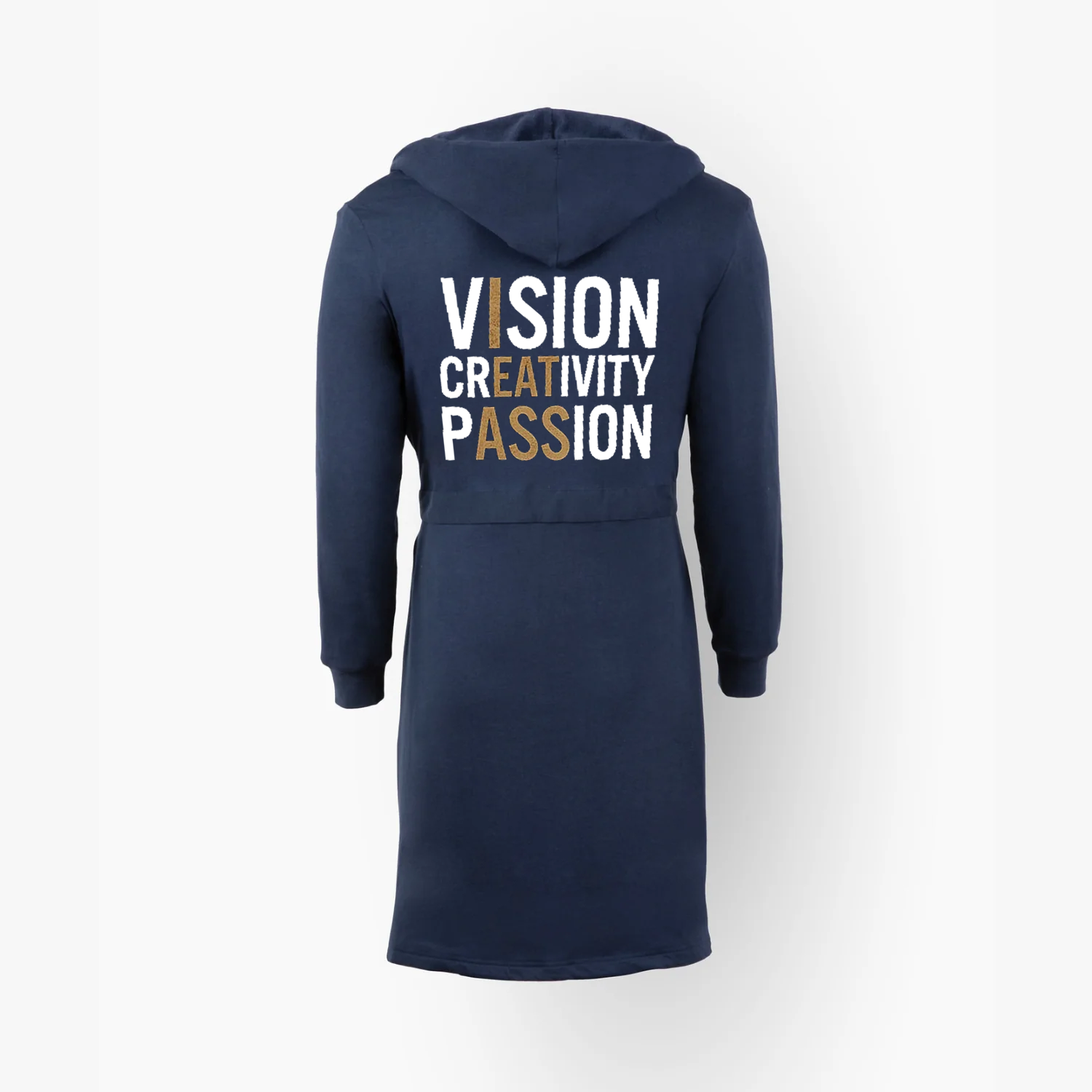 Vision Creativity Passion Slogan Print On Hooded Robe