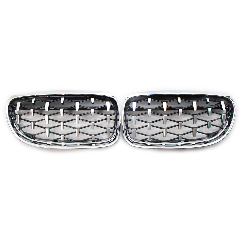 

1 Pair Diamond Kidney Grille Grill Chrome for BMW E90 E91 3 Series Facelift, 501 Original