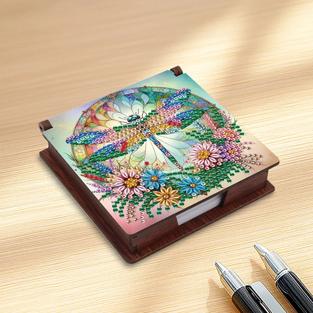 DIY Flower Dragonfly Diamond Painting Note Box Paper 160 Sheets of Paper for DIY Art Craft