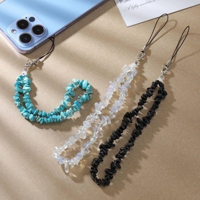 Lady Streetwear Irregular Natural Stone Mobile Phone Chain