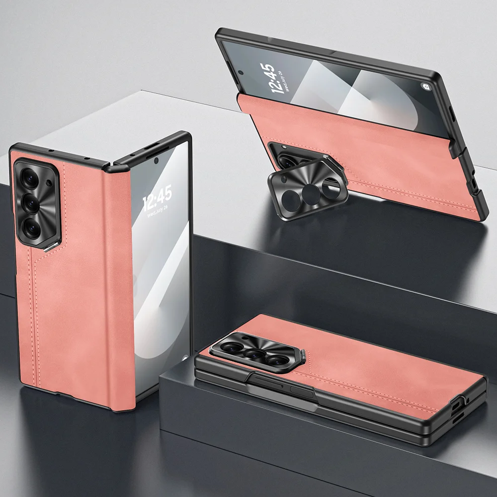 For Samsung Galaxy Z Fold6 Phone Case Lens Bracket With Front Glass Hinge Protection For Galaxy ZFold 6 Phone Cover