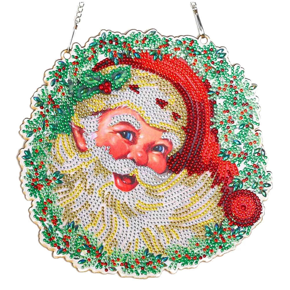 DIY Diamond Painting Art Hanging Wreath - Santa