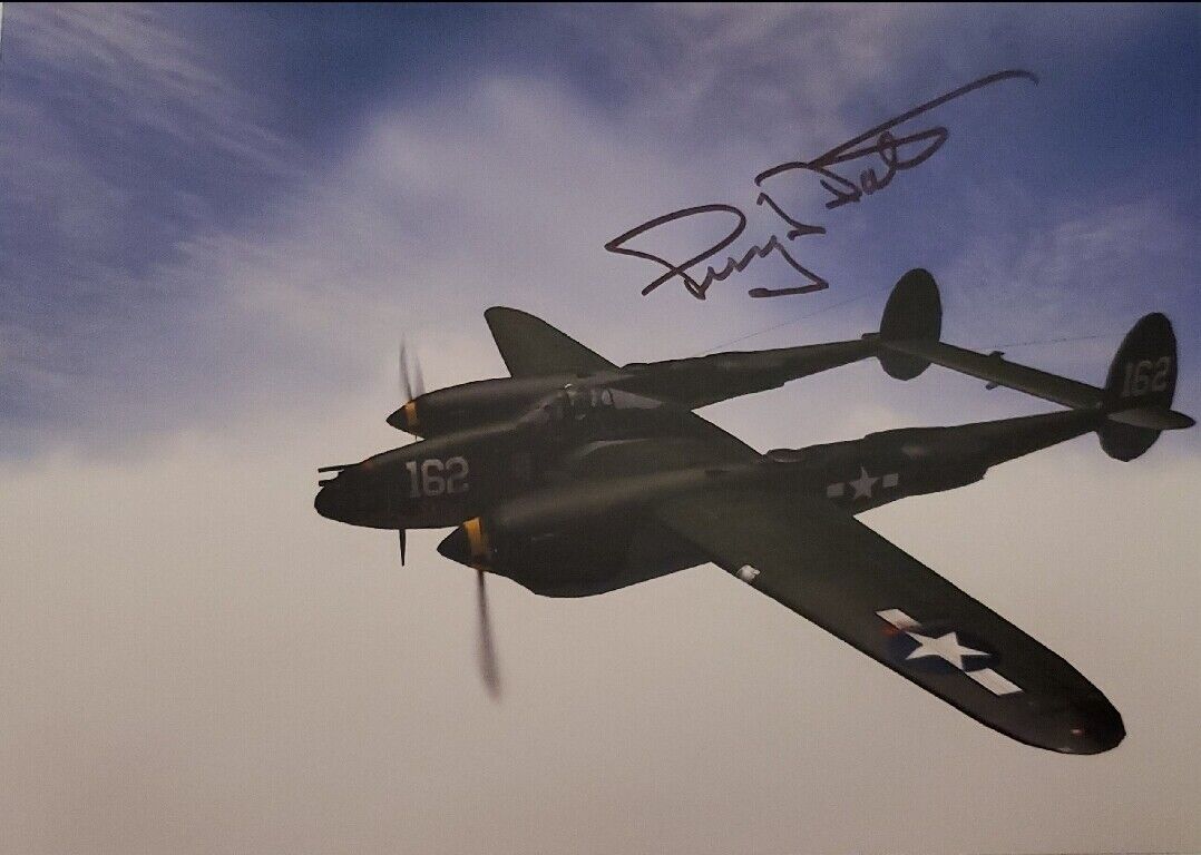 Perry Dahl Hand Signed Autograph Photo Poster painting WWII Fighter Pilot Ace 9 Victories USAF