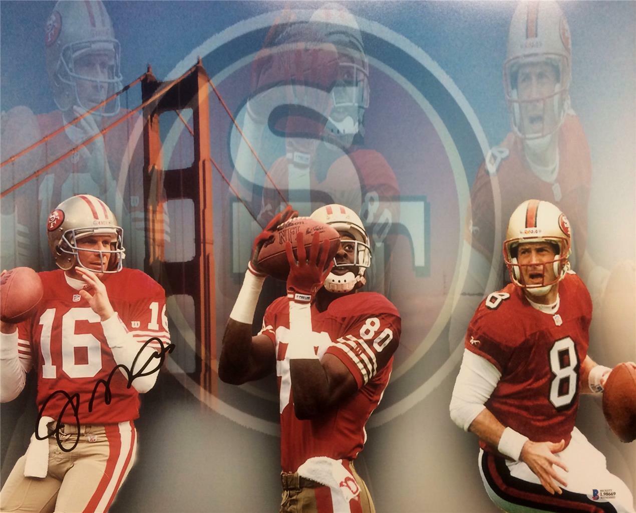 JOE MONTANA San Francisco 49ers RICE & YOUNG Signed 16x20 Photo Poster painting ~Beckett BAS COA