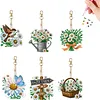6Pcs DIY Garden Daisy Special Shape 5D Diamond Art Keychain for Birthday Gift