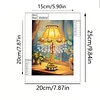 (17x22cm)Lamp DIY Pearl Painting Art Kits for Adults Home Wall Decor Pearl Art Painting With Wooden Frame