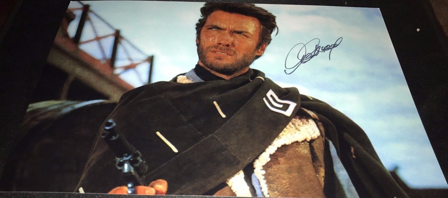 Clint Eastwood Fist Full Of Dollars Hand Signed 12x18 Photo Poster painting COA Proof Legend