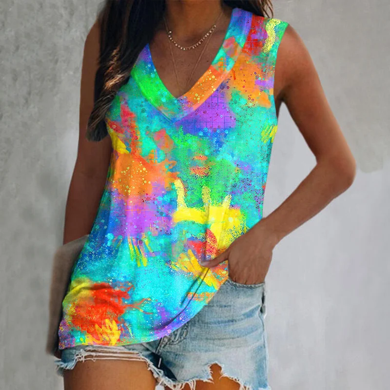 Fashion Tie-dye Printed Women's Vest
