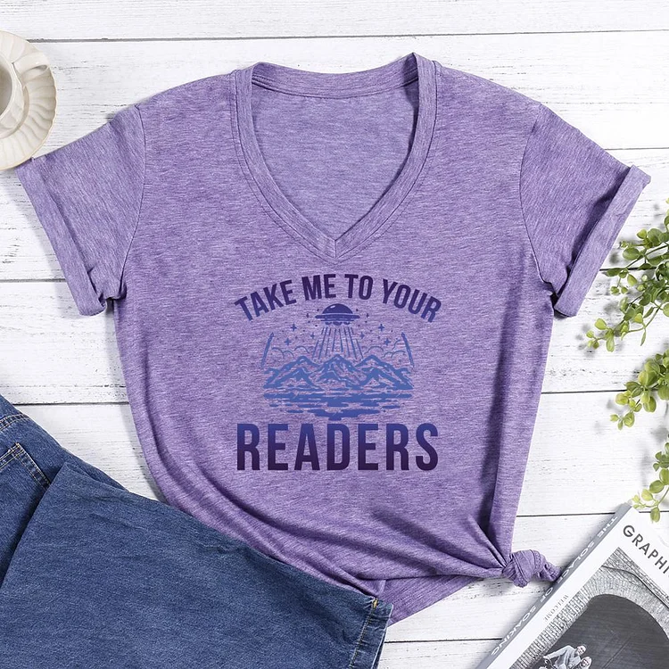 Take Me To Your Book V-neck T Shirt