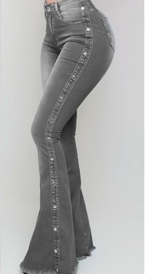 High Waist Stretch Classic Ladies' Denim Bell-bottom Jeans