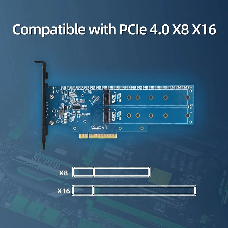 PCI Express 4.0 X8 から U.2 NVMe 延長ケーブル、PCIe X8 から 