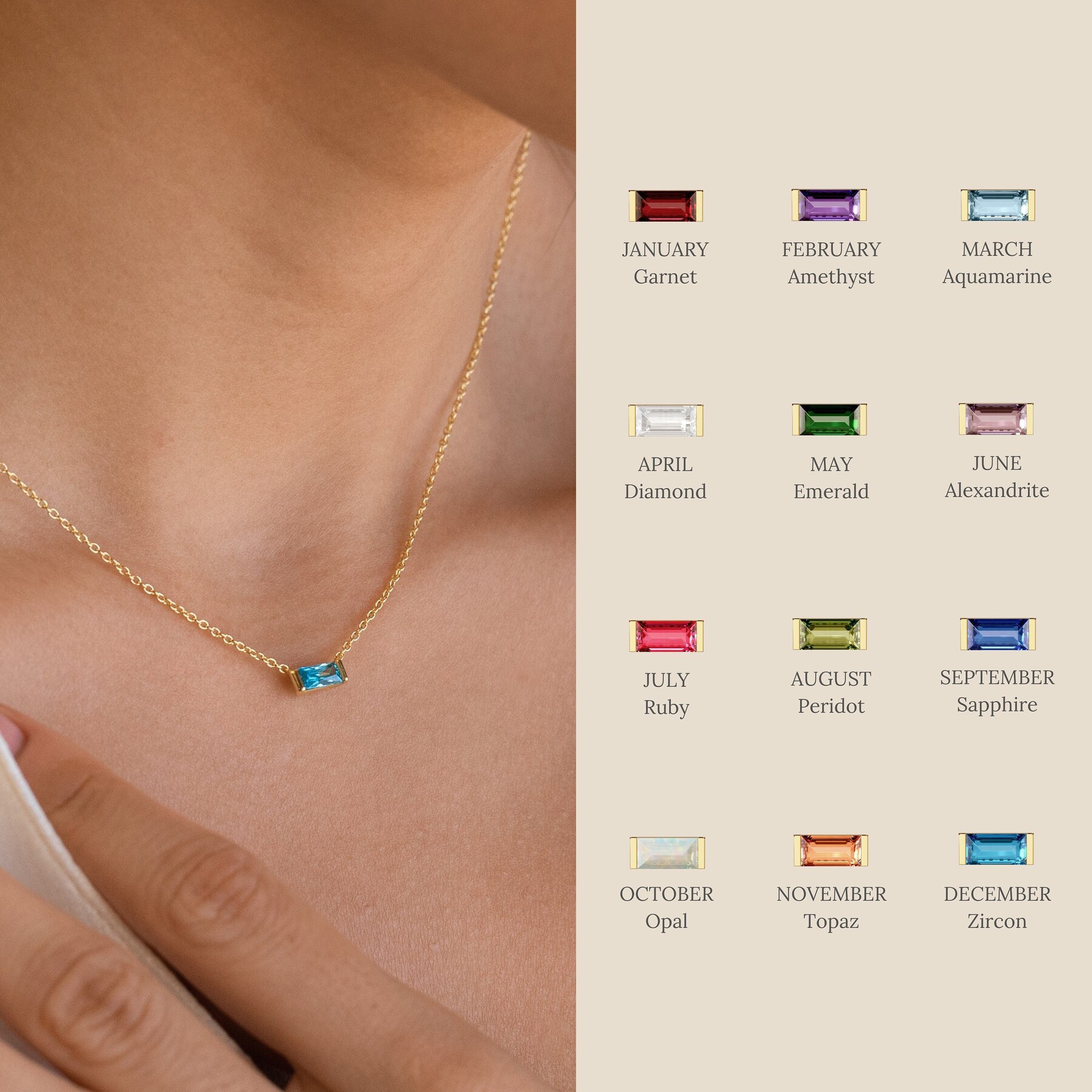 Women's Square Crystal Pendant Necklace